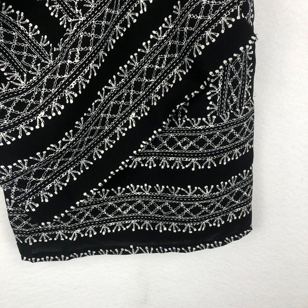 Entro Black White Printed Paper Bag Pants Sz S - Picture 4 of 6